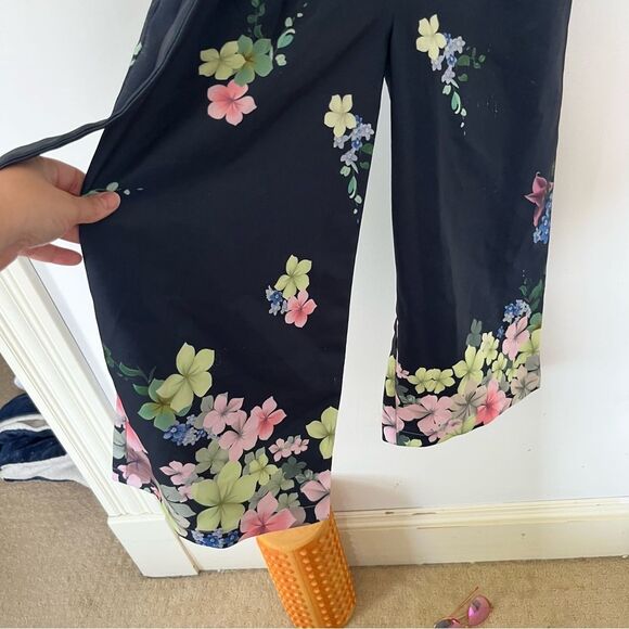 Ted Baker Navy Cosetee Pergola Print Cropped Belted Jumpsuit - Picture 12 of 16